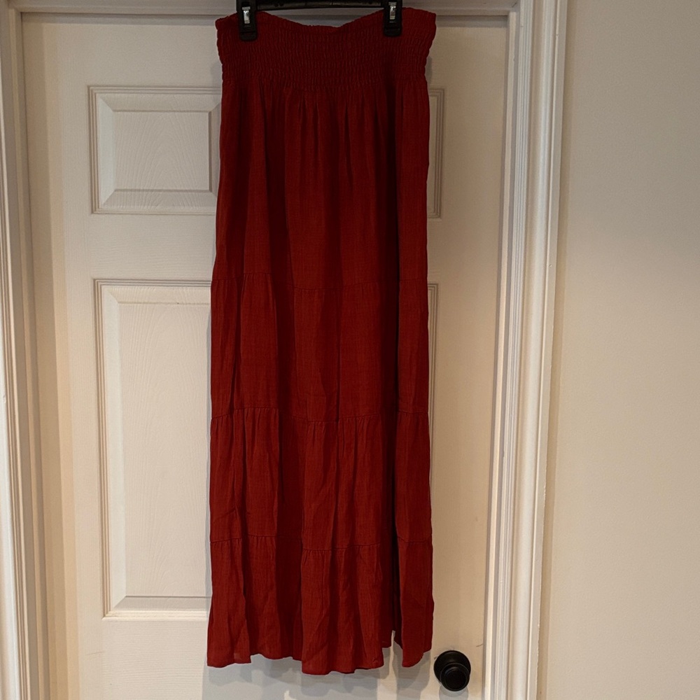 New York & Company Eva Mendes Vibrant Red Maxi Skirt